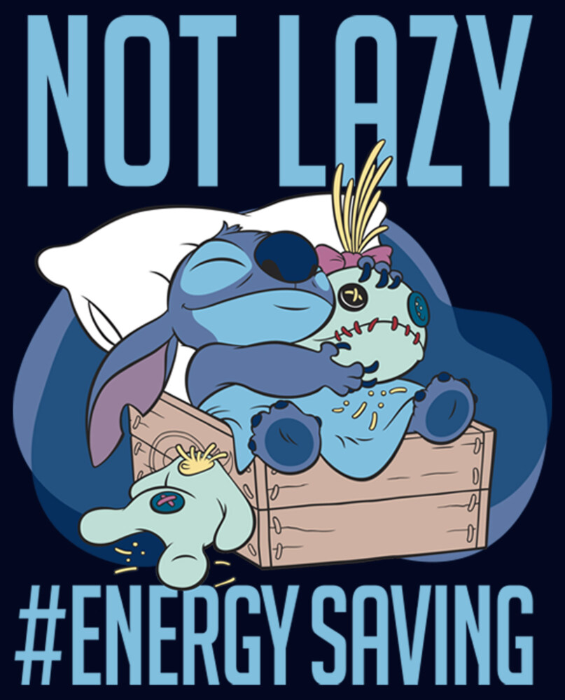 Men's Lilo & Stitch Not Lazy, Saving Energy  Adult T-Shirt