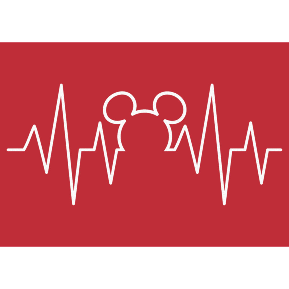 Men's Mickey & Friends Heartbeat Mickey Mouse Logo  Adult T-Shirt
