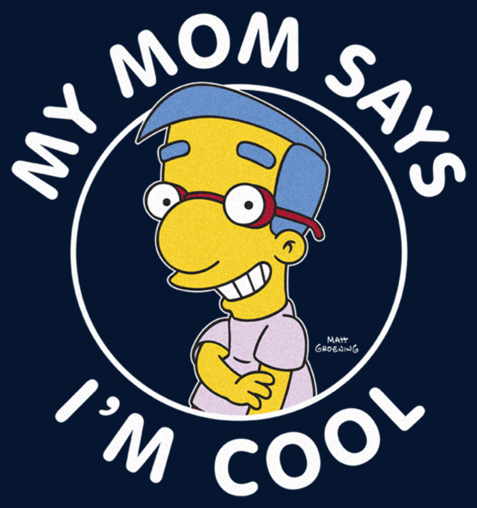 Men's The Simpsons Millhouse My Mom Says I'm Cool  Adult Long Sleeve Shirt