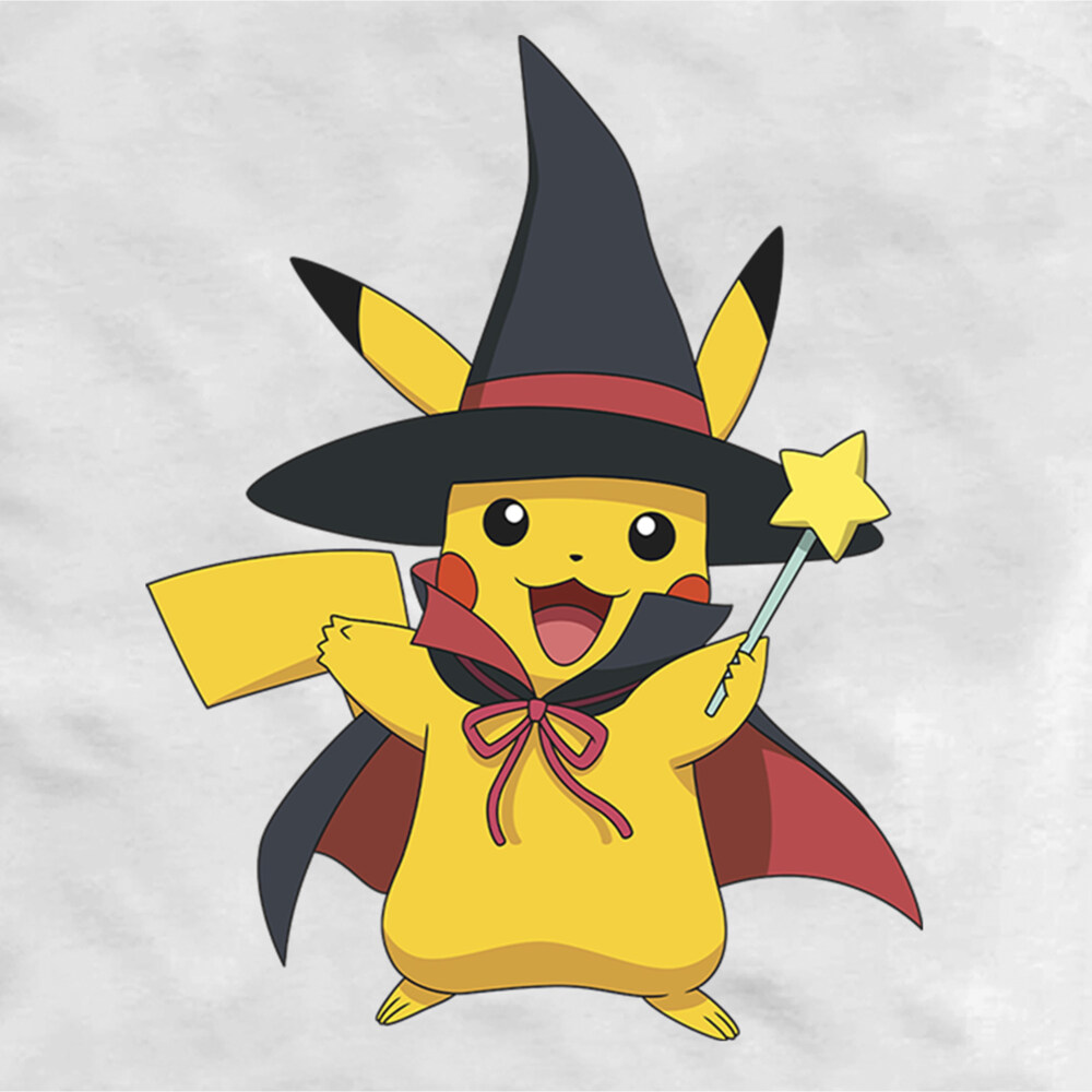 Men's Pokemon Halloween Pikachu Magic Wand  Adult Baseball Tee