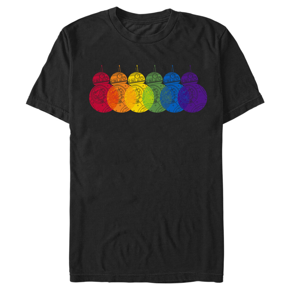 Men's Star Wars The Last Jedi BB-8 Pride Rainbow  Adult T-Shirt