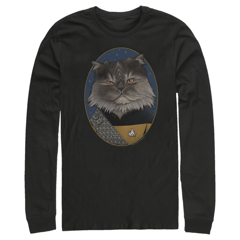 Men's Star Trek: The Next Generation Lieutenant Commander Worf Cat  Adult Long Sleeve Shirt
