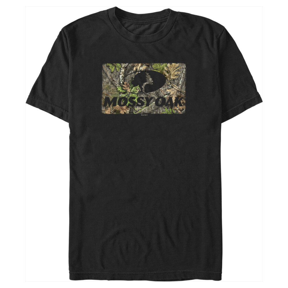 Men's Mossy Oak Black In the Woods Logo  Adult T-Shirt