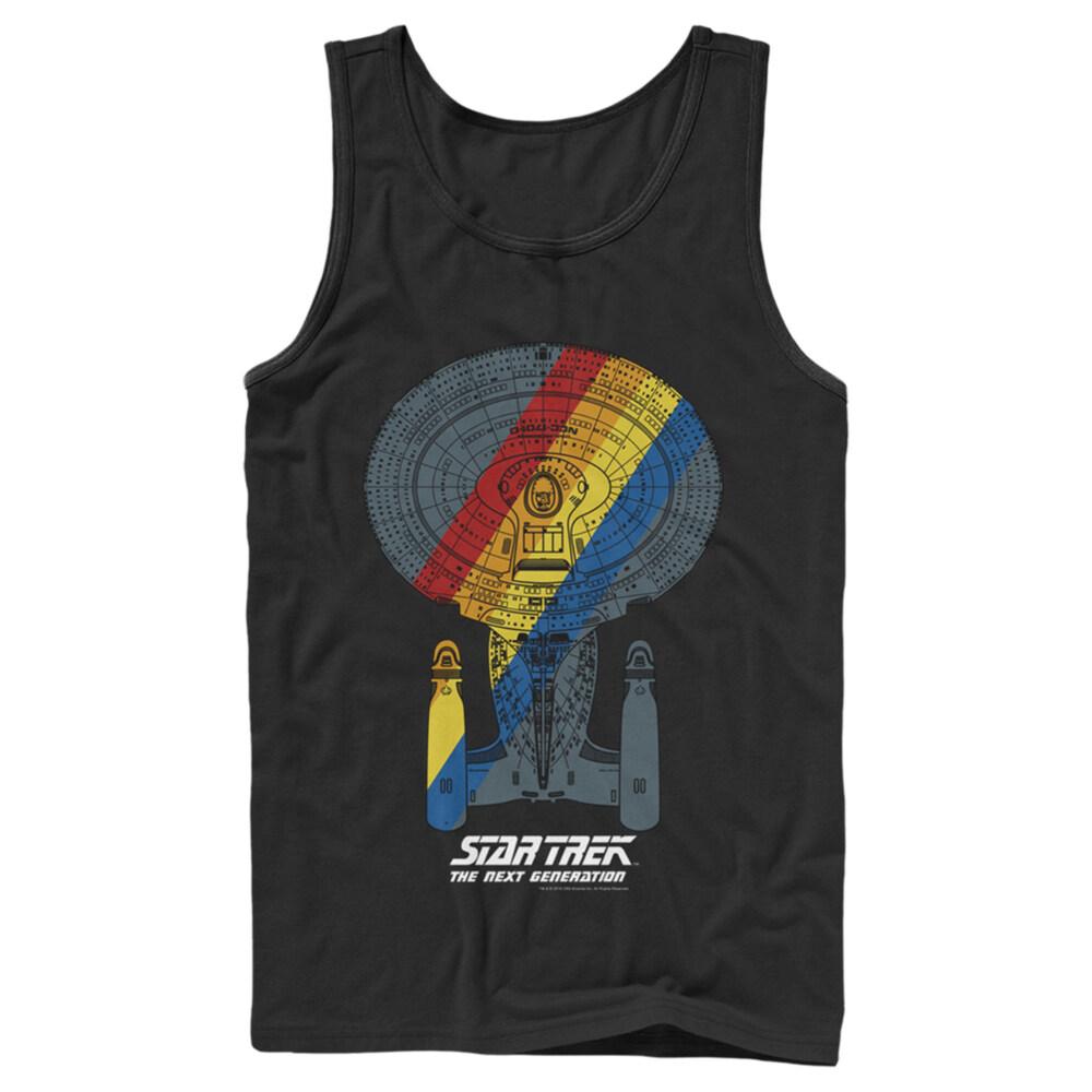Men's Star Trek: The Next Generation USS Enterprise Rainbow Streak  Adult Tank Top