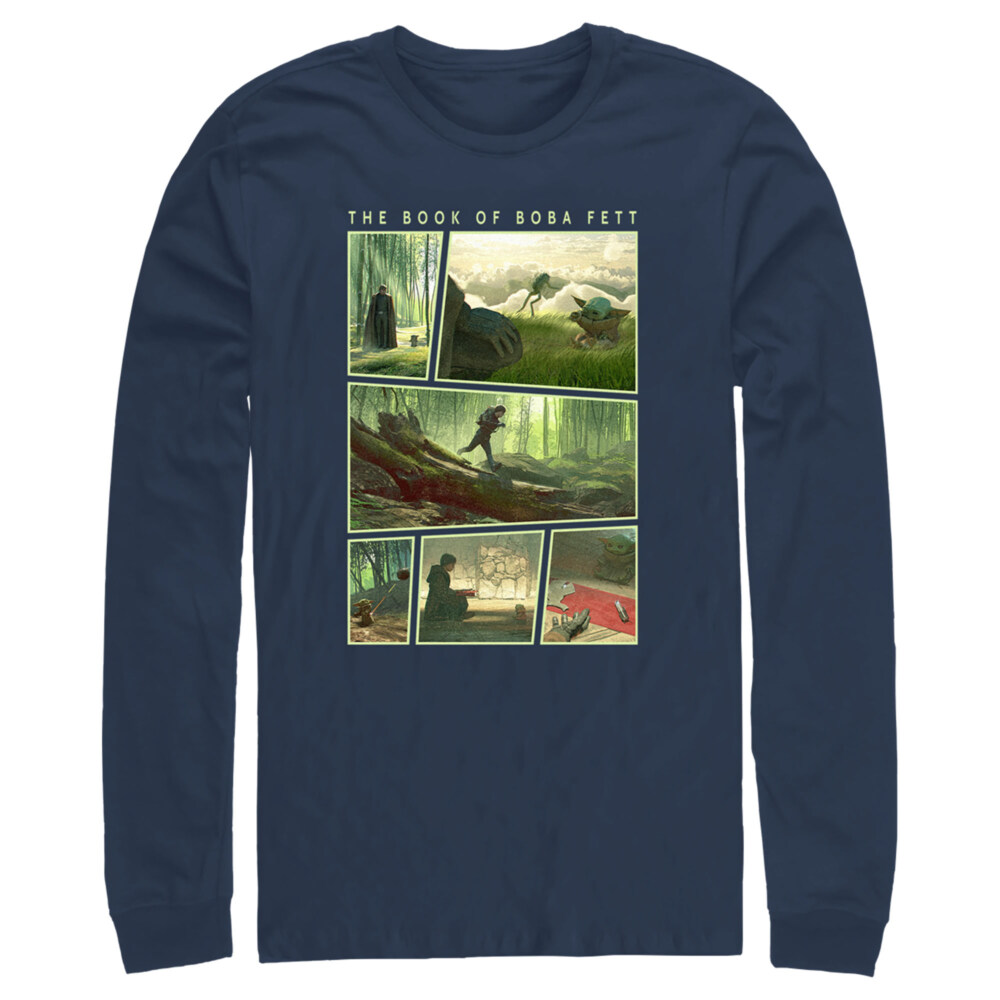 Men's Star Wars: The Book of Boba Fett Grogu Force Training With Luke Skywalker  Adult Long Sleeve Shirt