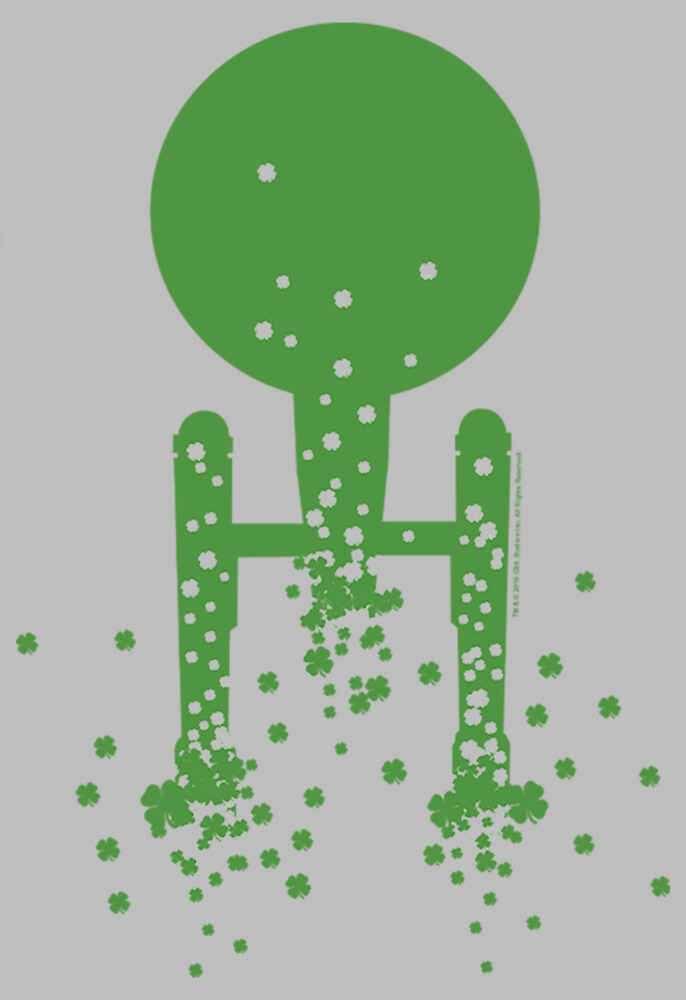 Men's Star Trek St. Patrick's Enterprise Clover Fill  Adult Long Sleeve Shirt