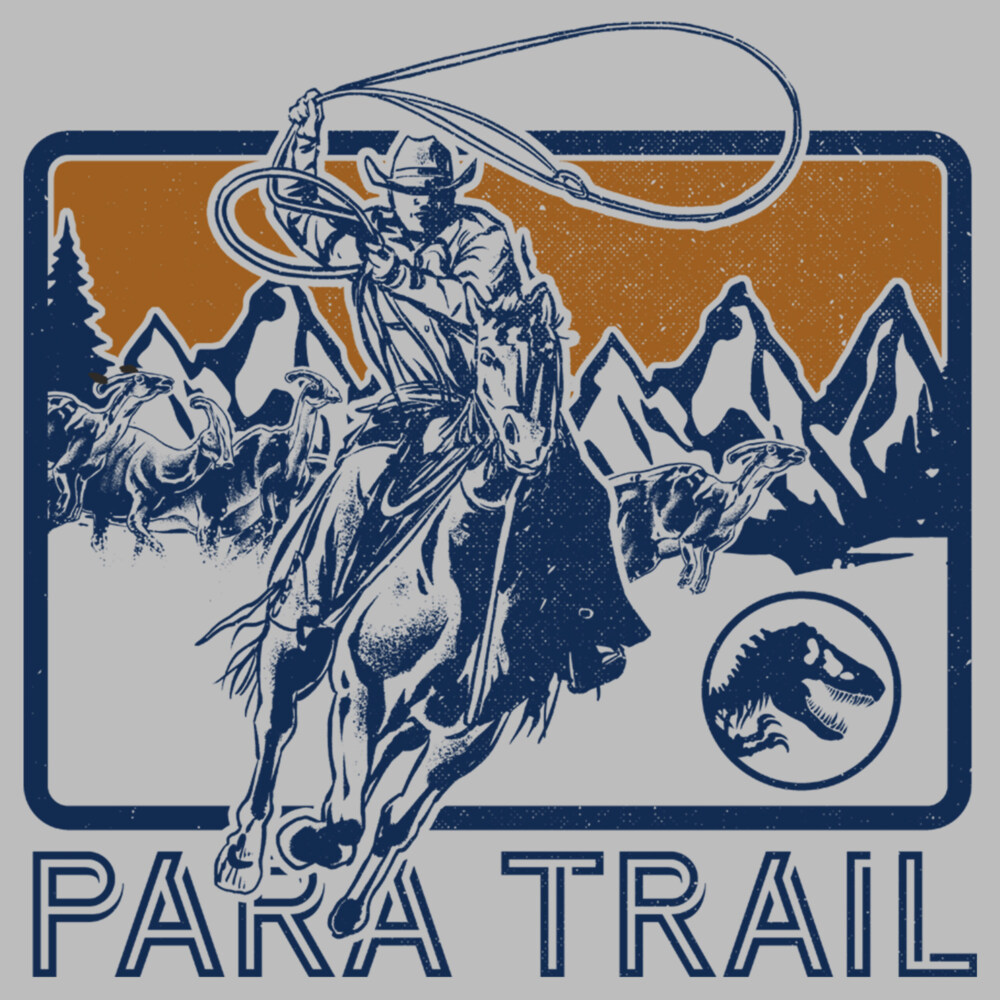 Men's Jurassic World: Dominion Para Trail Cowboy Lasso a Dinosaur  Adult T-Shirt