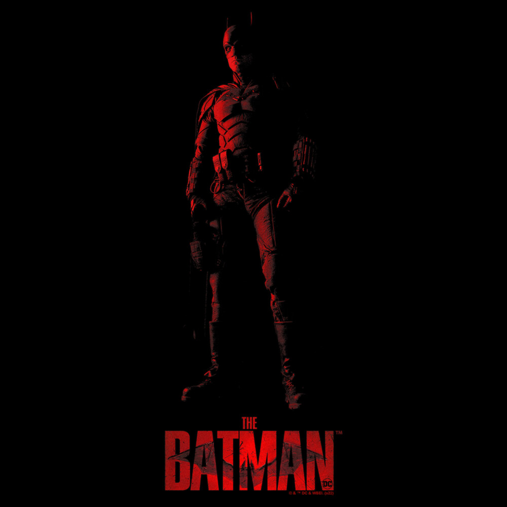 Men's The Batman Red Heroic Pose  Adult T-Shirt