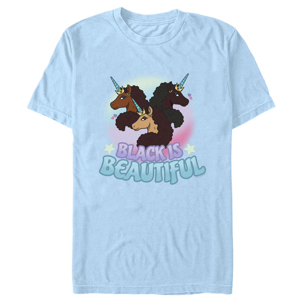 Men's Afro Unicorn Triple Horned Beauties  Adult T-Shirt