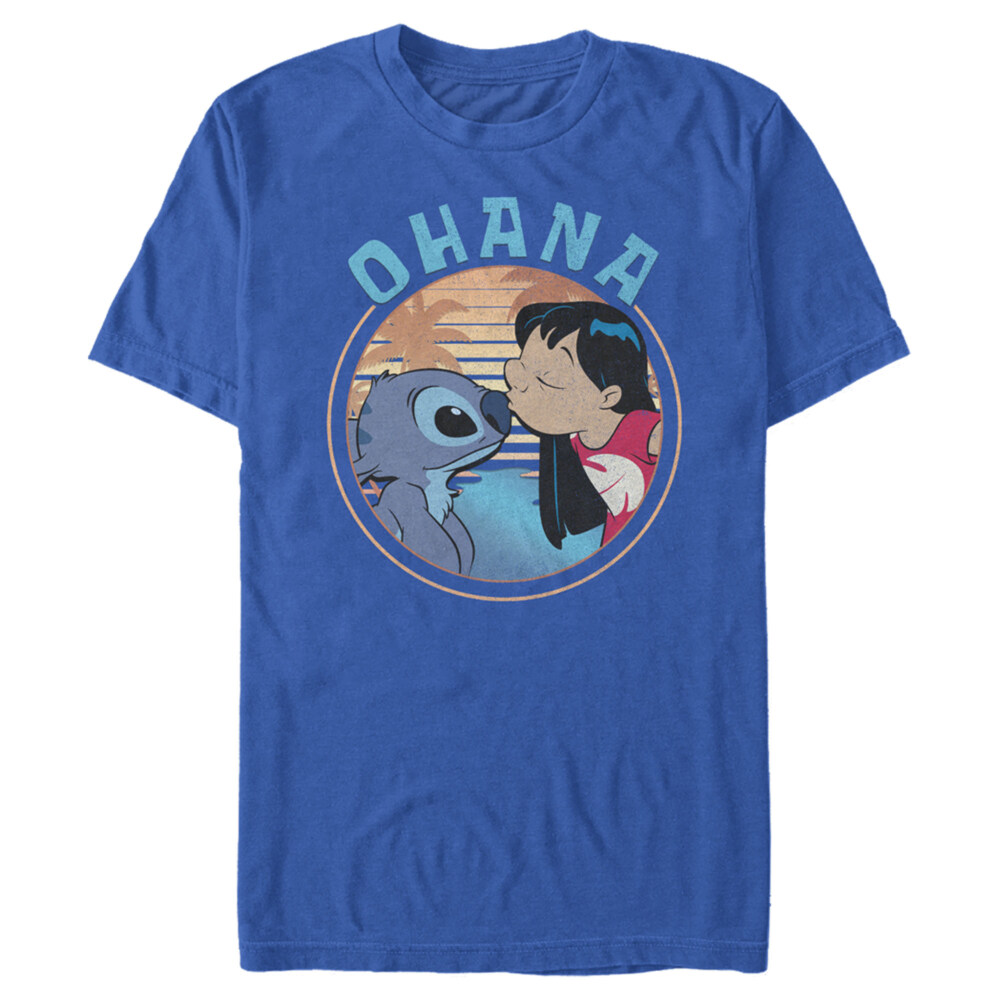 Men's Lilo & Stitch Ohana and a Kiss  Adult T-Shirt