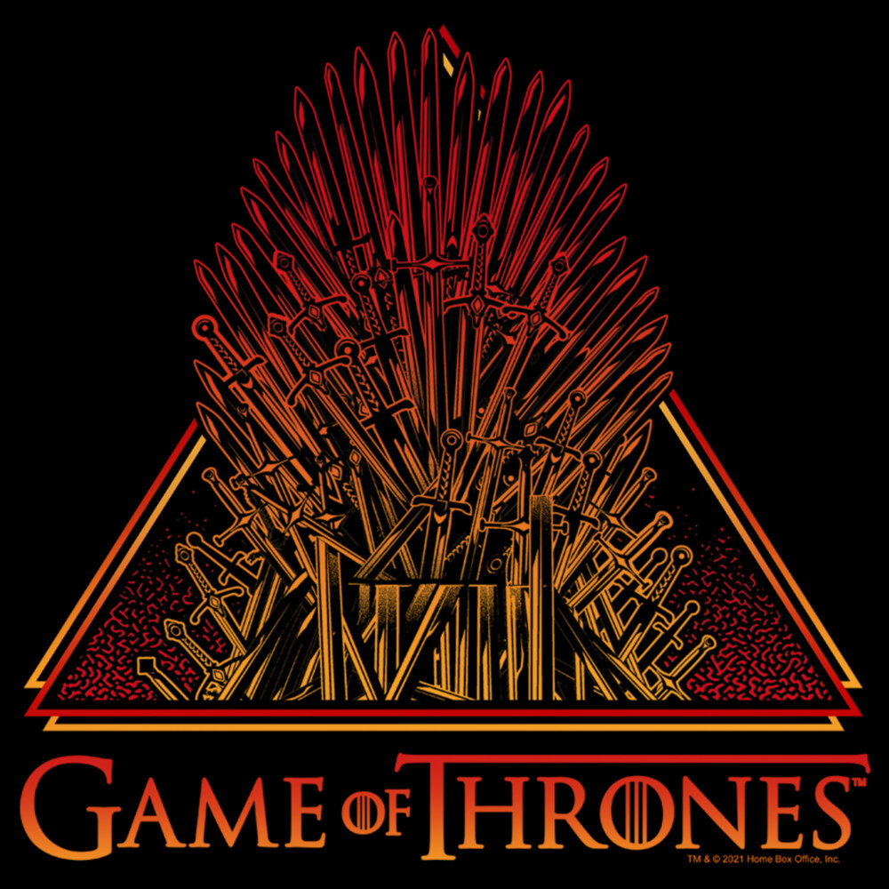 Men's Game of Thrones Red and Yellow Iron Throne  Adult T-Shirt
