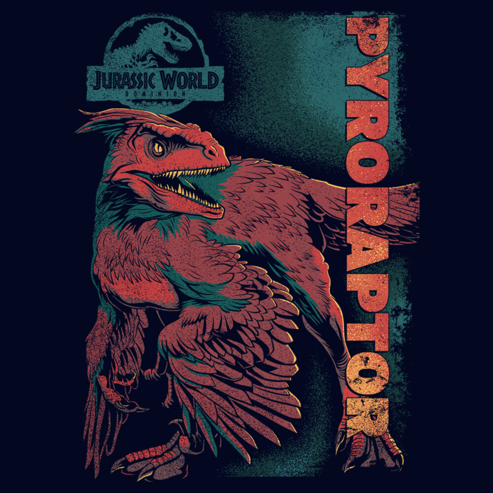 Men's Jurassic World: Dominion Pyroraptor Dinosaur Portrait  Adult T-Shirt