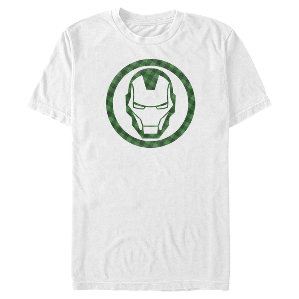 Men's Marvel St. Patrick's Day Lucky Iron Man Mask  Adult T-Shirt