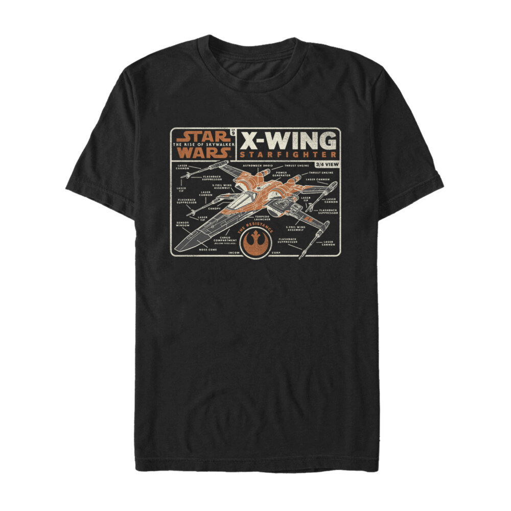 Men's Star Wars: The Rise of Skywalker X-Wing Schematics  Adult T-Shirt