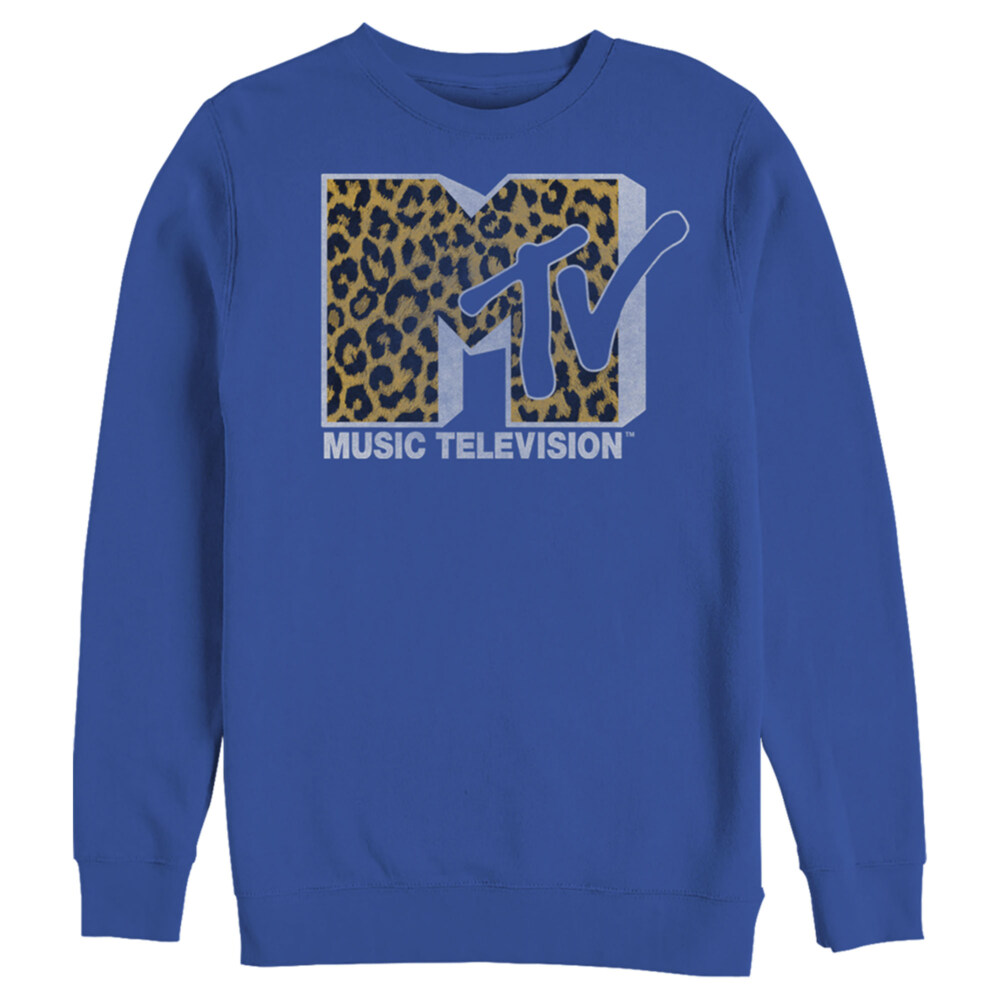 Men's MTV Cheetah Print Logo  Adult Sweatshirt