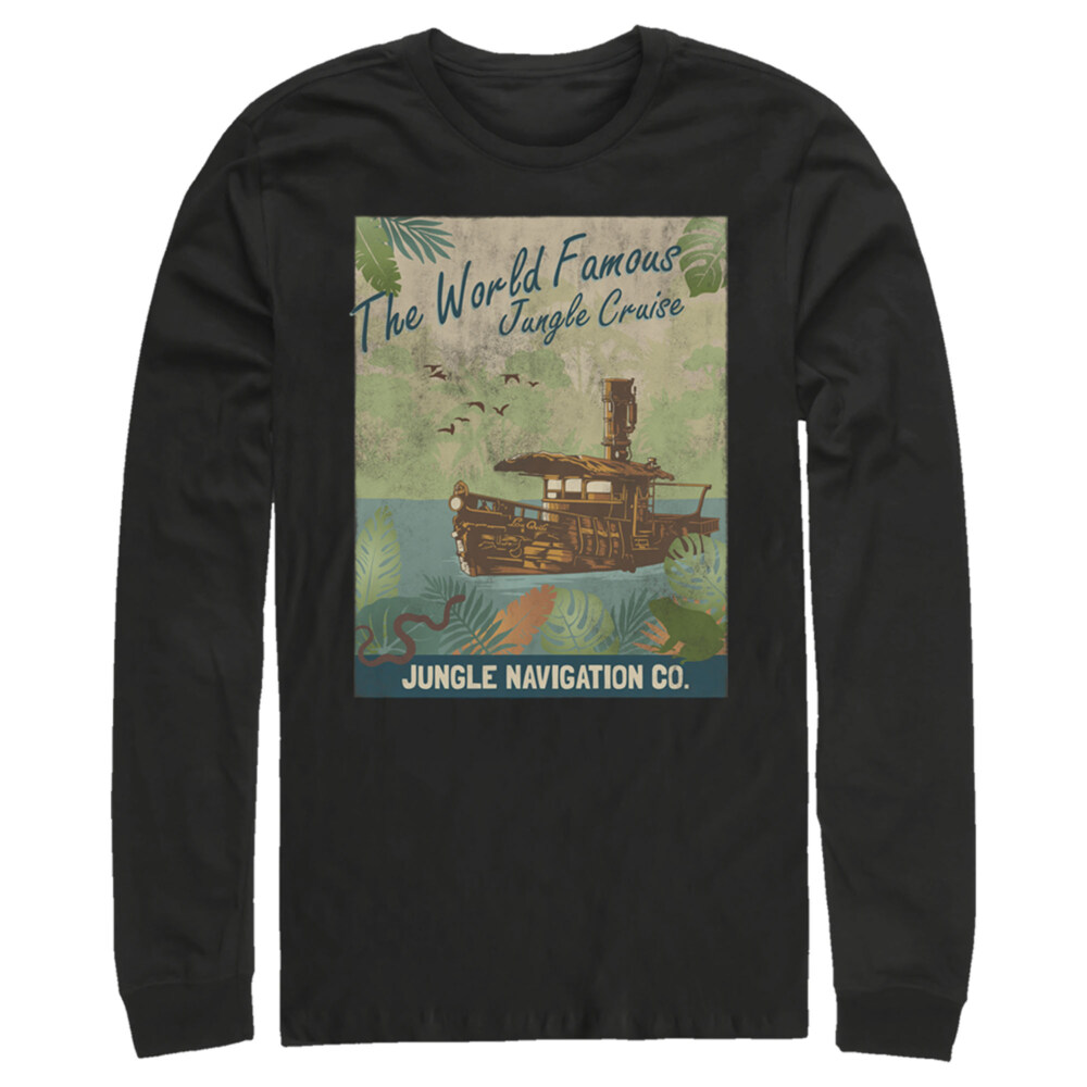 Men's Jungle Cruise La Quila Retro Poster  Adult Long Sleeve Shirt