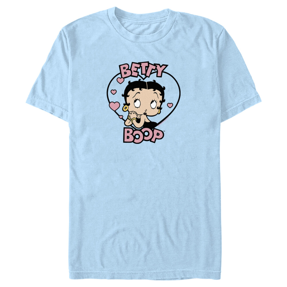 Men's Betty Boop Pink Hearts Betty  Adult T-Shirt