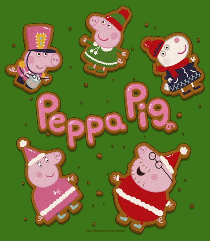 Men's Peppa Pig Christmas Gingerbread Cookie Characters  Adult T-Shirt