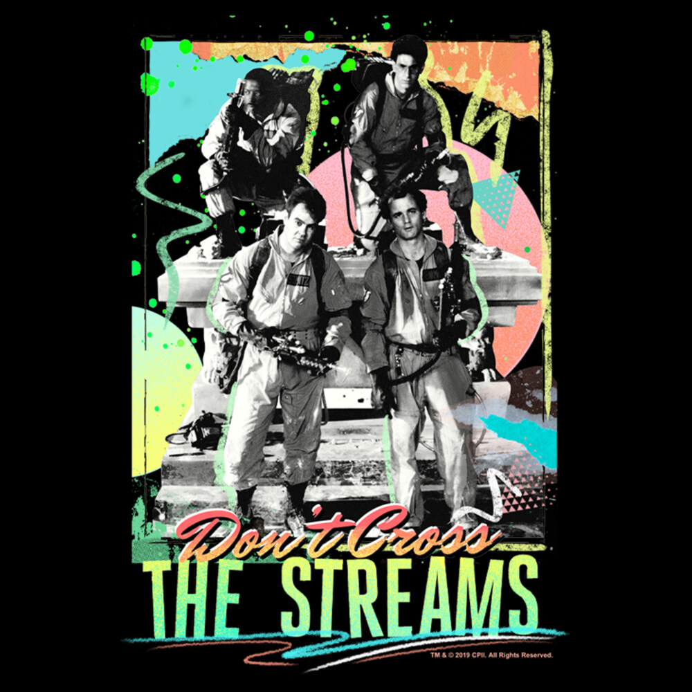 Men's Ghostbusters Don't Cross The Streams Album Cover  Adult T-Shirt