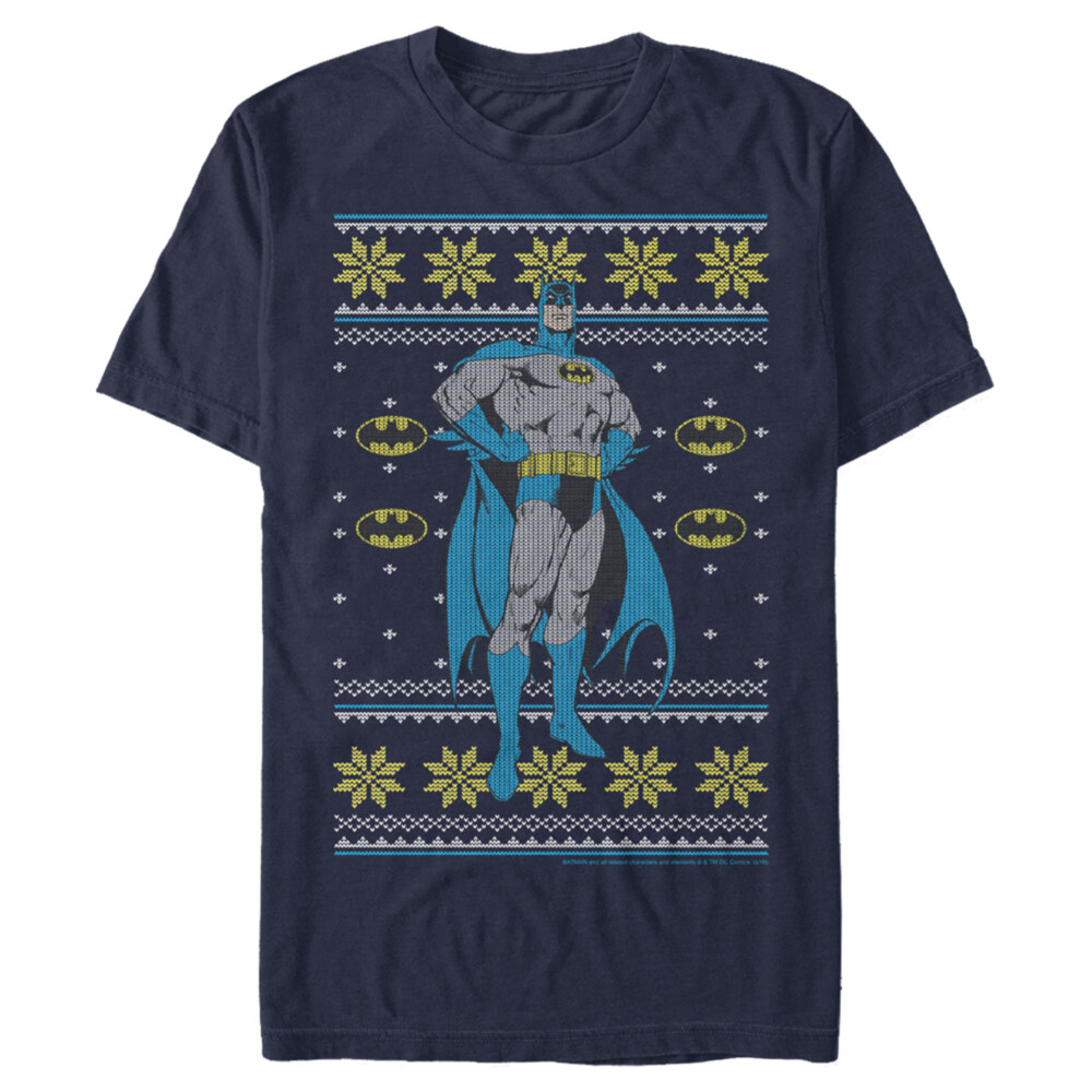 Men's Batman Ugly Christmas Dark Knight Pose  Adult T-Shirt