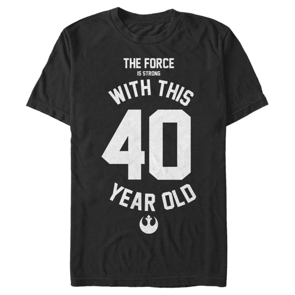 Men's Star Wars Force Is Strong With This 40 Year Old Rebel Logo  Adult T-Shirt