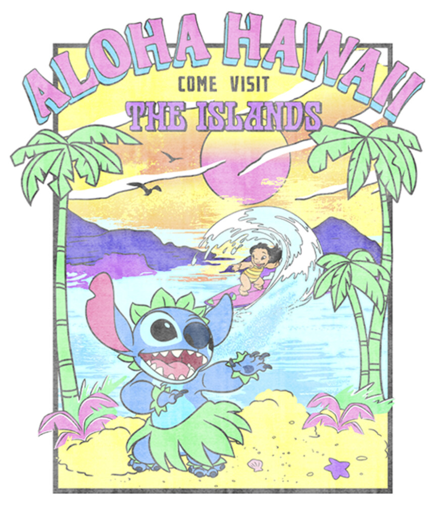 Men's Lilo & Stitch Aloha Hawaii Come Visit the Islands  Adult T-Shirt