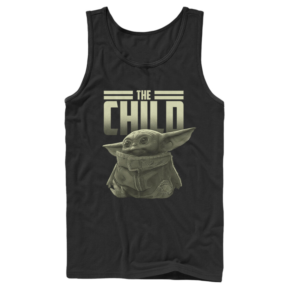 Men's Star Wars: The Mandalorian The Child Text  Adult Tank Top