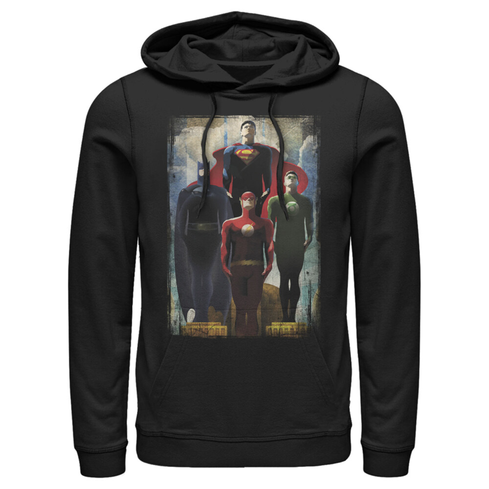 Men's Justice League Hero Artistic Poster  Adult Pull Over Hoodie