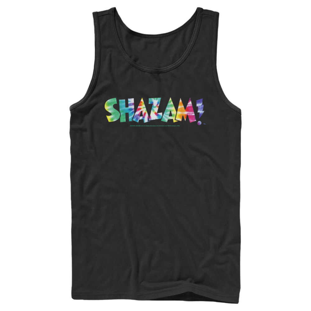 Men's Justice League Shazam Tie Dye Logo  Adult Tank Top