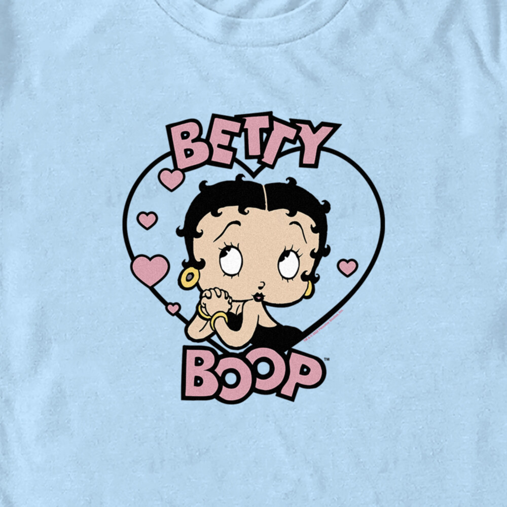 Men's Betty Boop Pink Hearts Betty  Adult T-Shirt