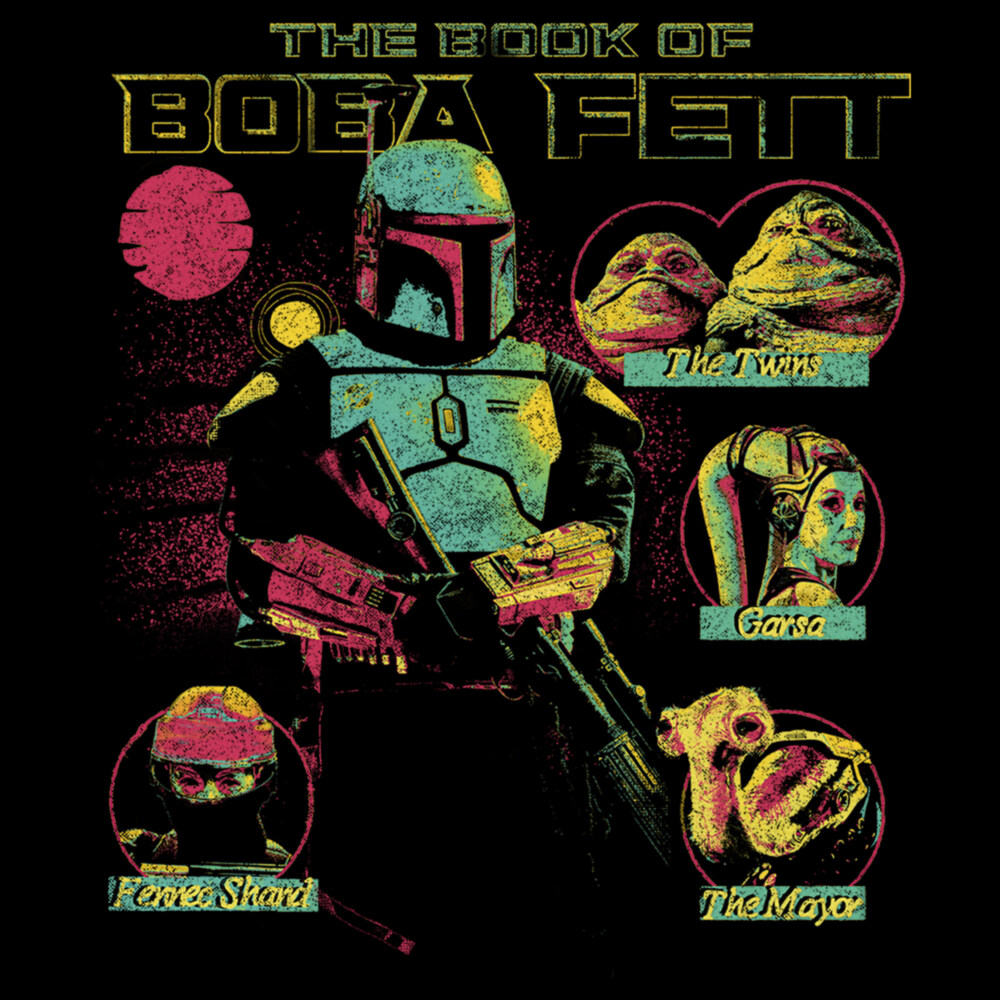 Men's Star Wars: The Book of Boba Fett Distressed Character Line-up  Adult T-Shirt
