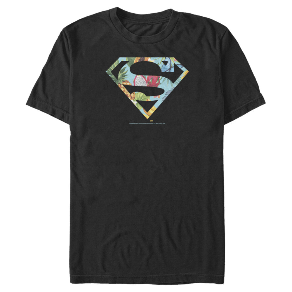 Men's Superman Tropical Shield Logo  Adult T-Shirt