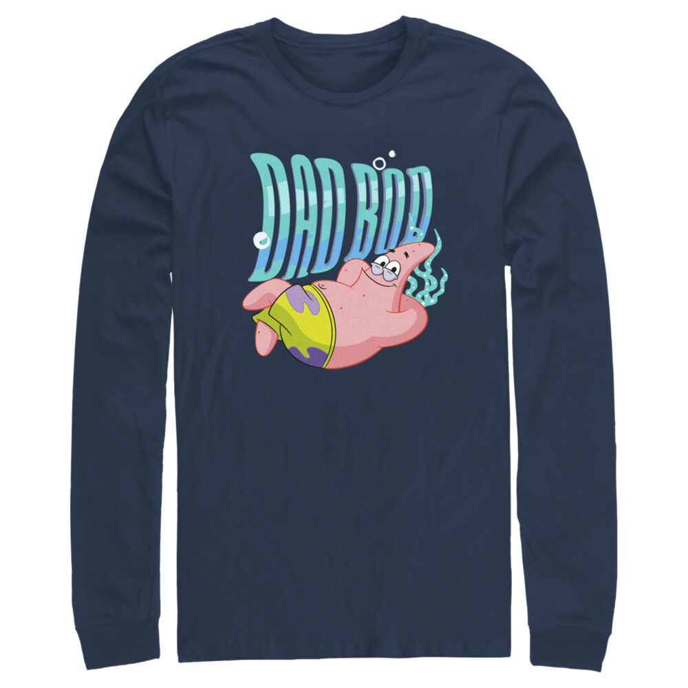 Men's SpongeBob SquarePants Patrick Dad Bod  Adult Long Sleeve Shirt