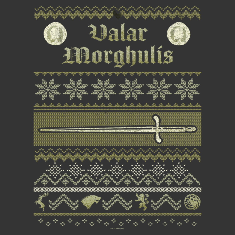 Men's Game of Thrones Christmas Valar Morghulis Sweater  Adult T-Shirt