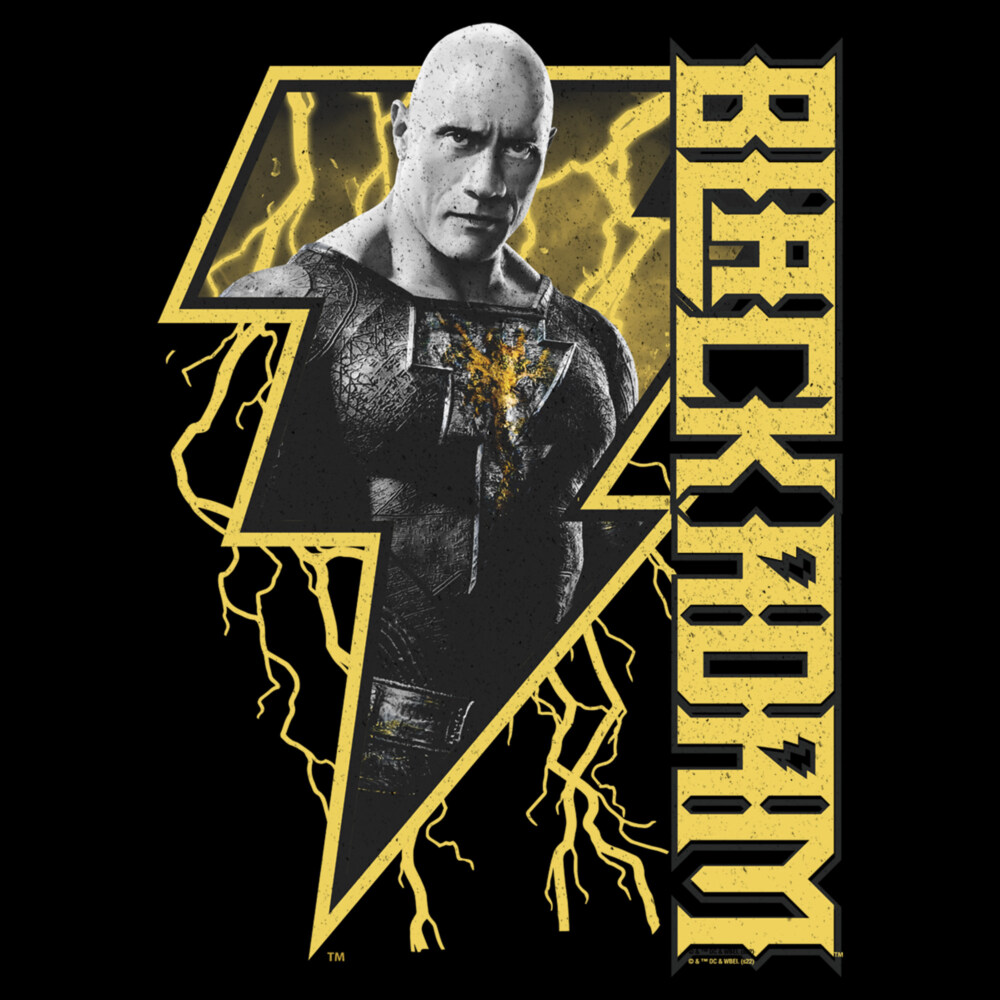Men's Black Adam Bolt Antihero  Adult T-Shirt
