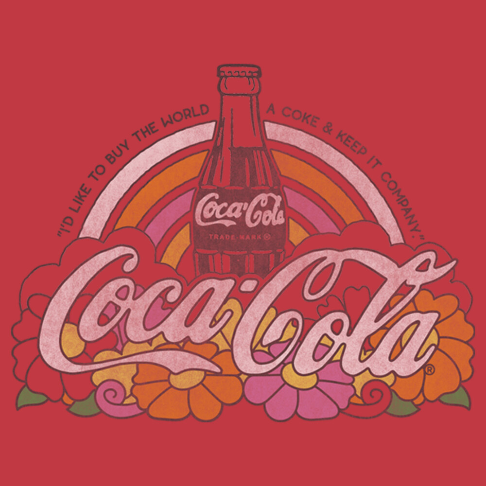 Men's Coca Cola Unity Rainbow Logo  Adult T-Shirt