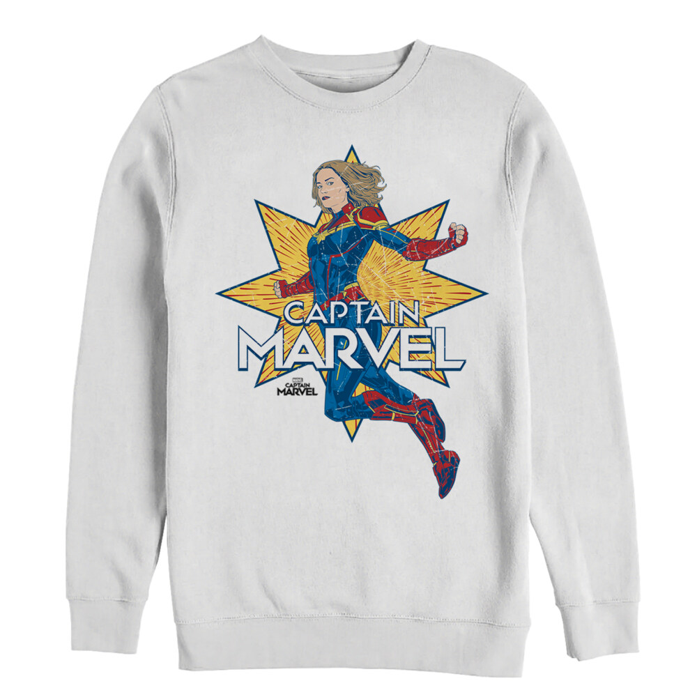 Men's Marvel Captain Marvel Vintage Star  Adult Sweatshirt