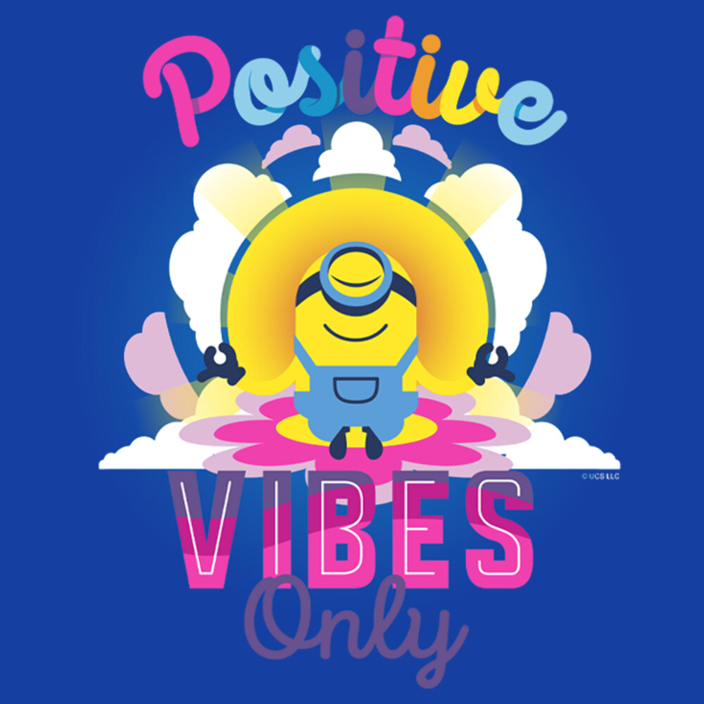Men's Minions: The Rise of Gru Stuart Positive Vibes Only  Adult T-Shirt