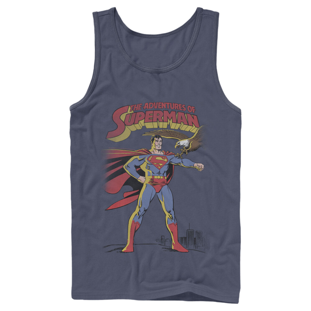 Men's Superman Patriotic Adventures  Adult Tank Top