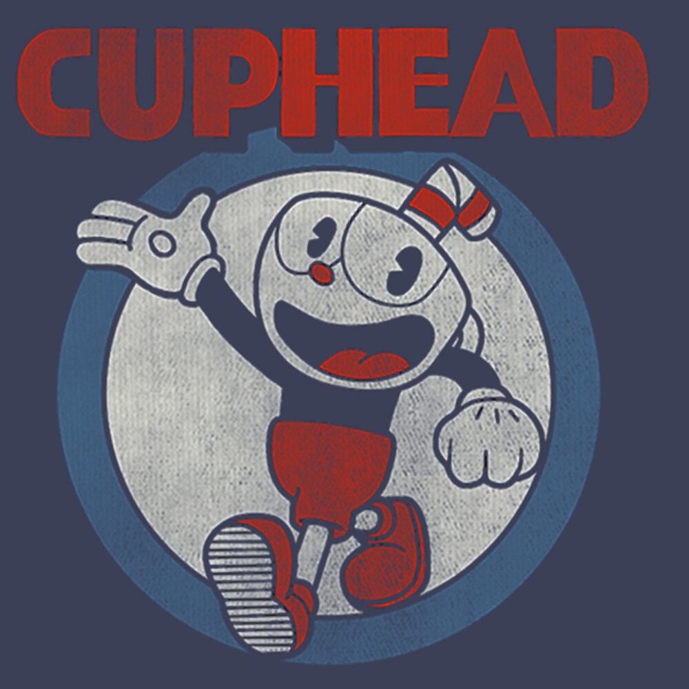 Men's Cuphead Smile and Wave Distressed  Adult Tank Top