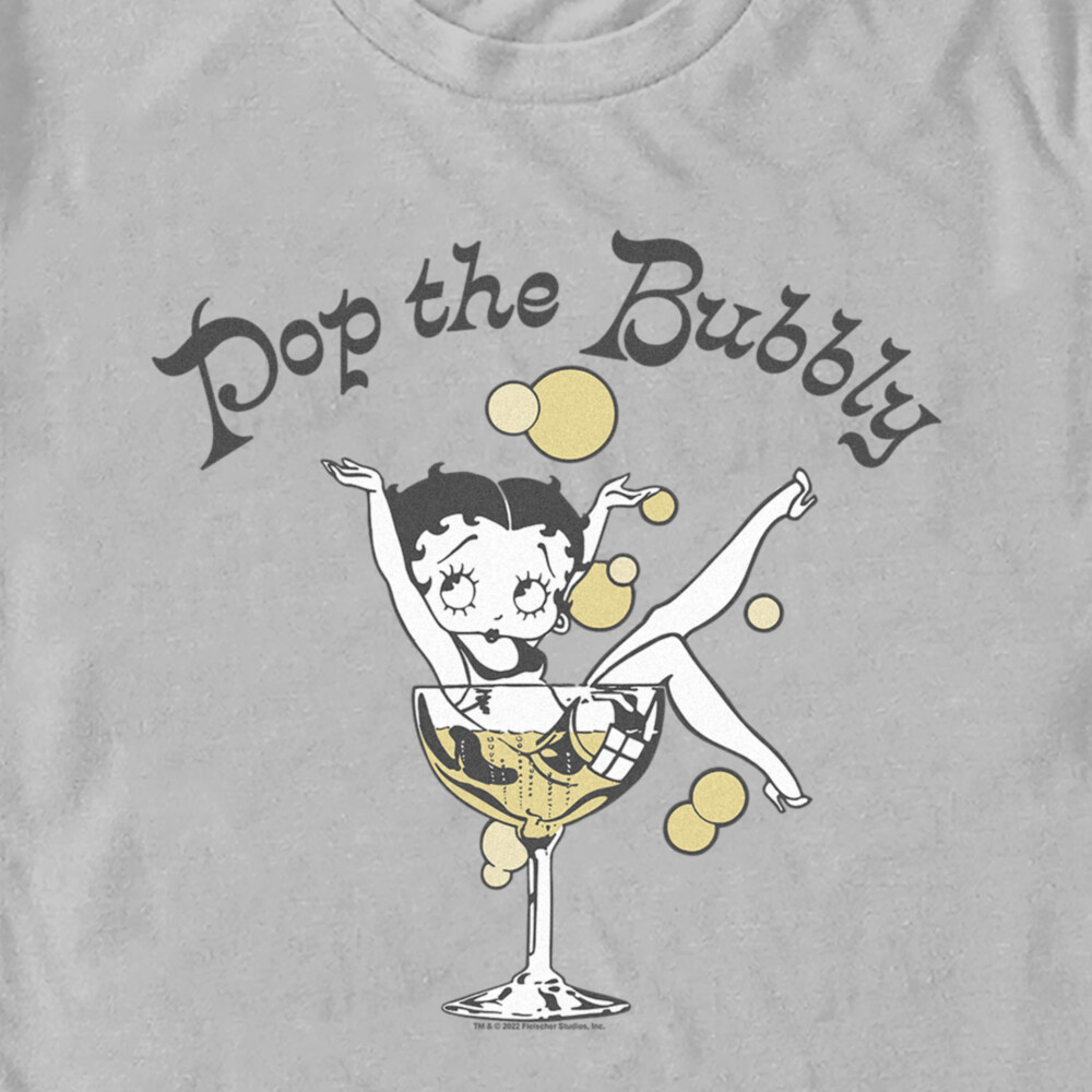 Men's Betty Boop New Year's Retro Pop the Bubbly  Adult T-Shirt