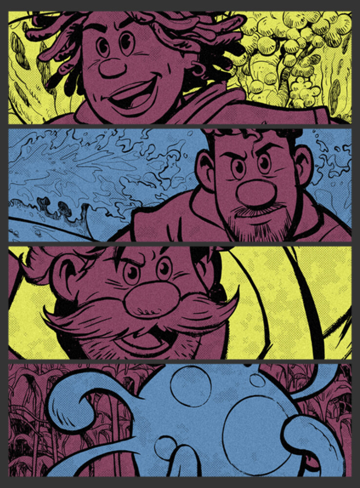 Men's Strange World Clade Family Comic Strips  Adult T-Shirt