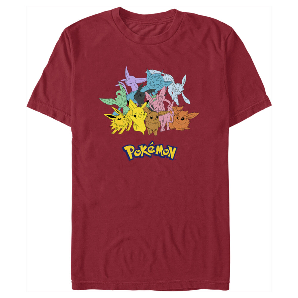 Men's Pokemon Pikachu and Eeveelutions Logo  Adult T-Shirt