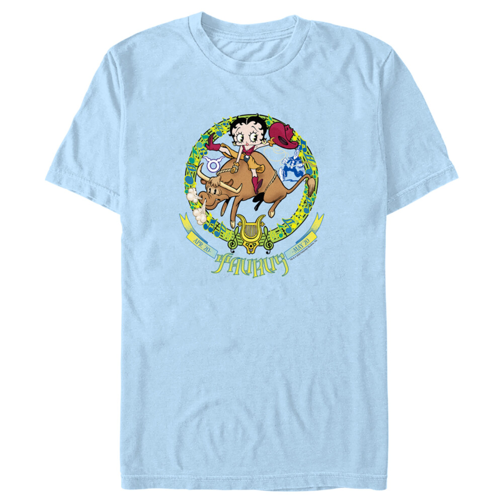Men's Betty Boop Taurus Zodiac  Adult T-Shirt