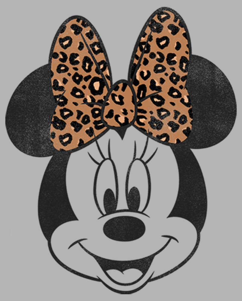 Men's Mickey & Friends Minnie Mouse Cheetah Print Bow  Adult Pull Over Hoodie