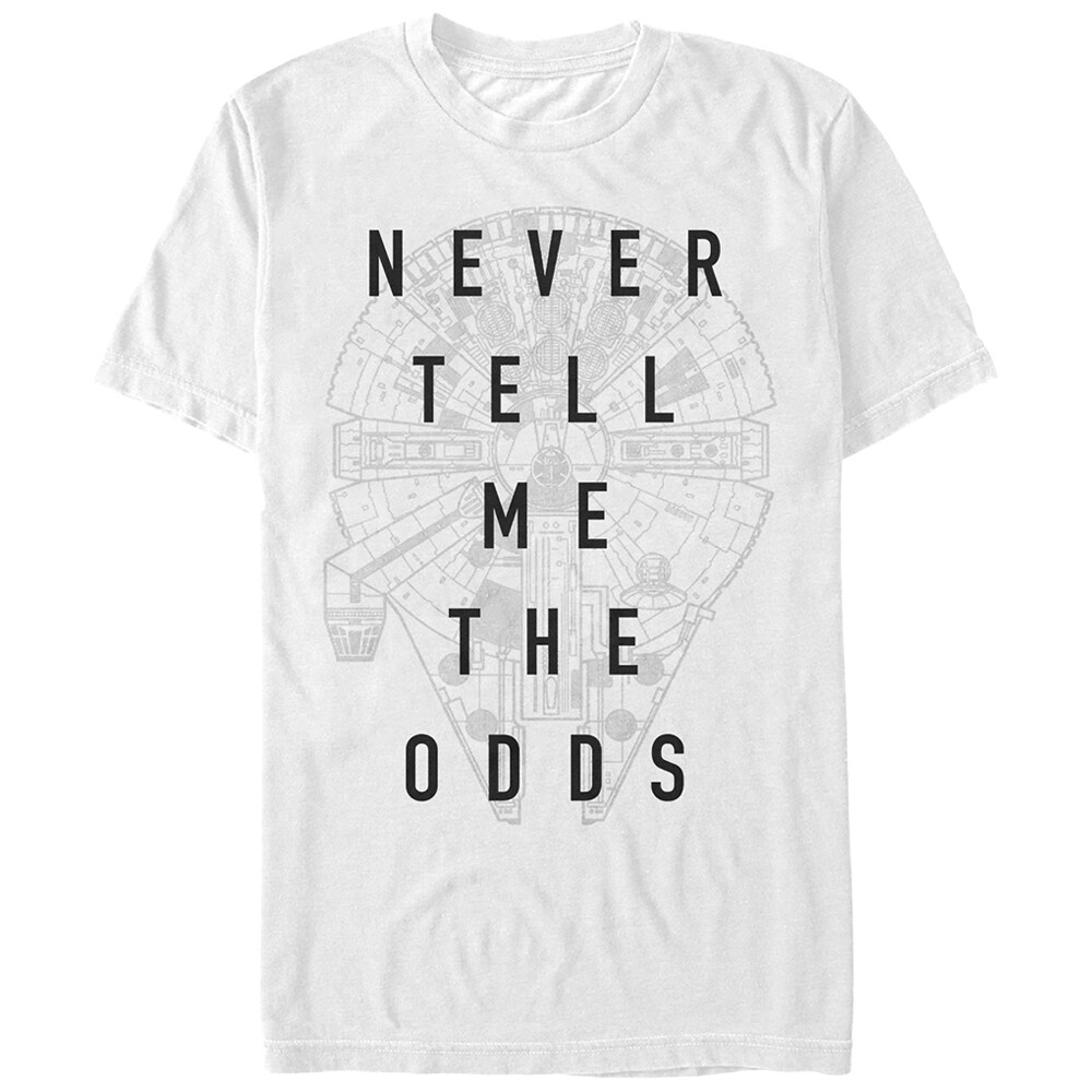Men's Star Wars Never Tell Odds Millennium Falcon  Adult T-Shirt