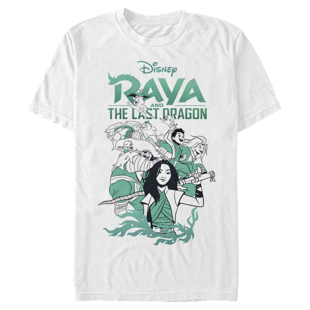 Men's Raya and the Last Dragon Characters in Action  Adult T-Shirt