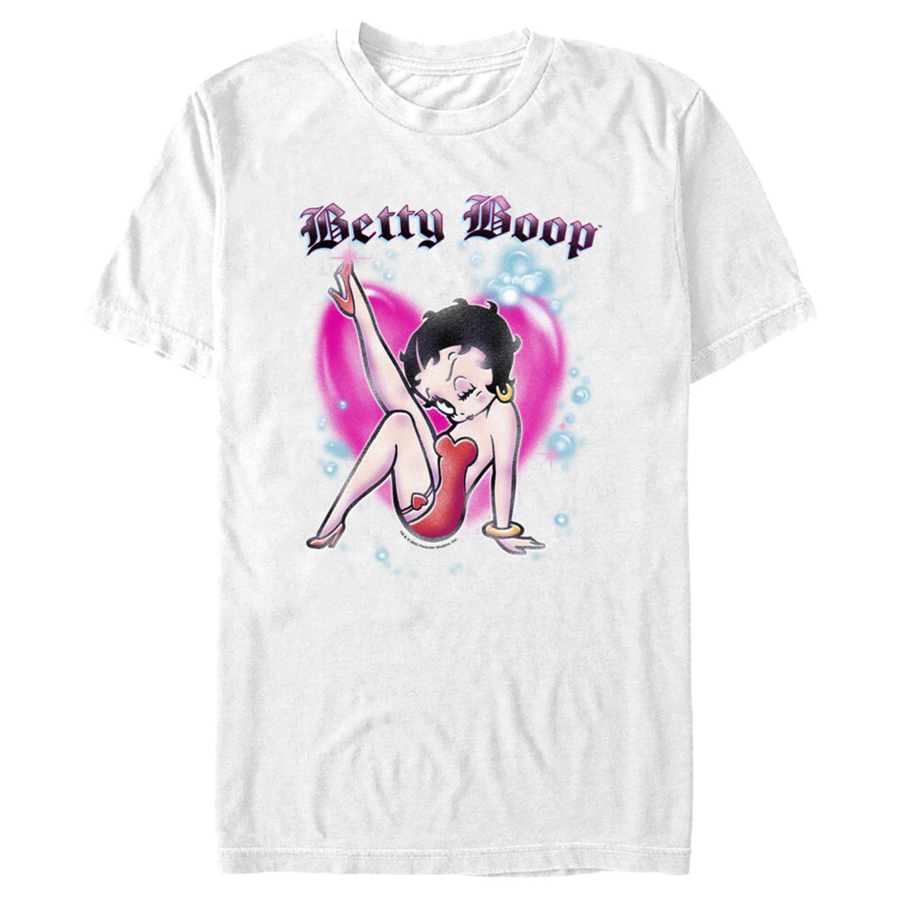 Men's Betty Boop Airbrush Heart  Adult T-Shirt