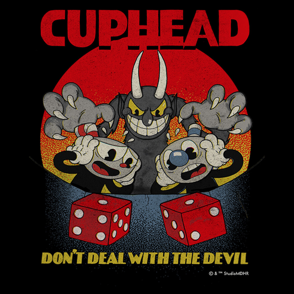 Men's Cuphead Don't Deal With the Devil Snake Eyes  Adult T-Shirt