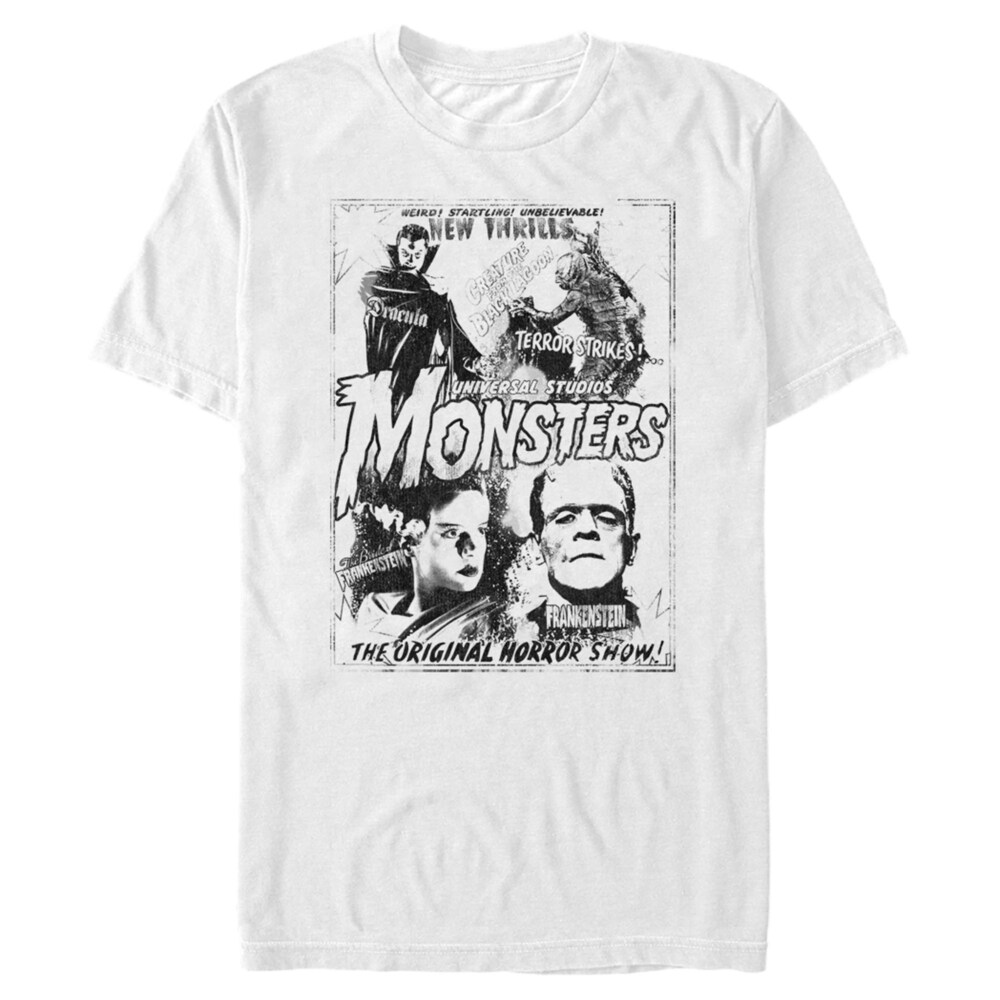 Men's Universal Monsters Original Monster Flicks  Adult T-Shirt
